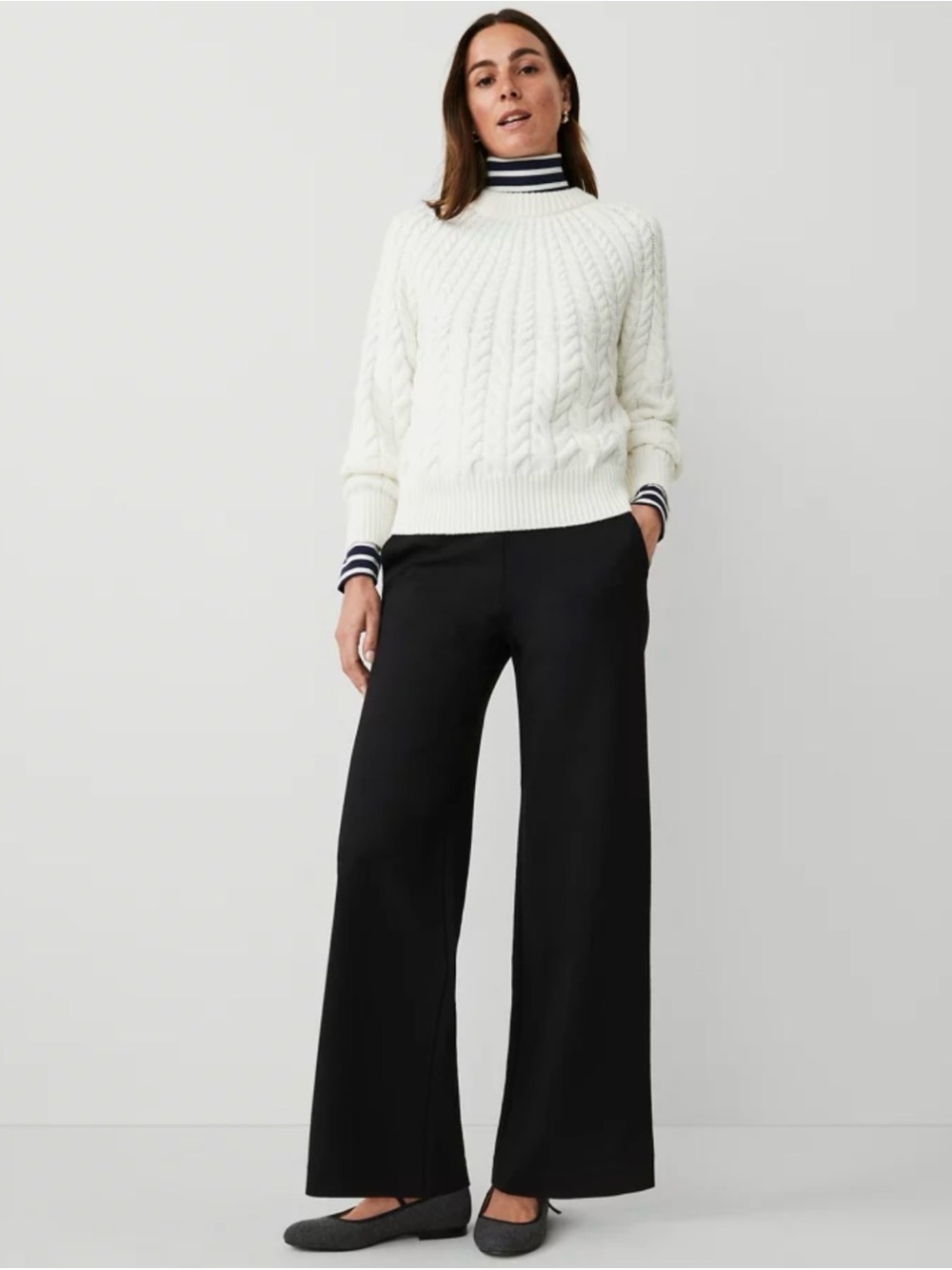 Ann Taylor Black Straight-Leg Pants